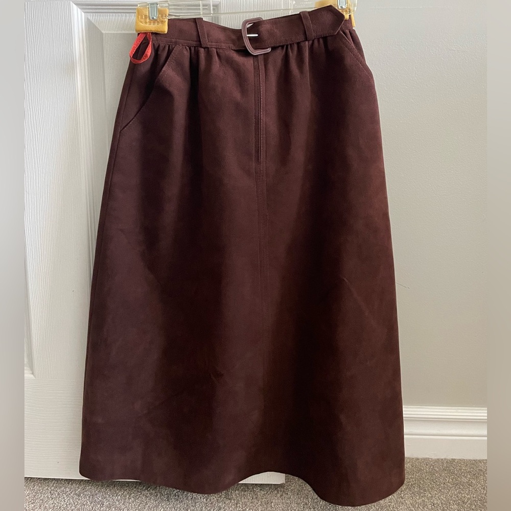 2/$65 Ultrasuede Brown Skirt
